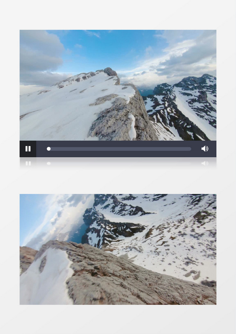 镜头穿梭在被大雪覆盖的山地实拍视频素材