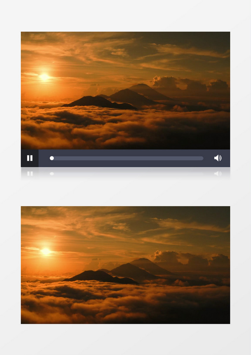 阳光洒在山顶及山顶的云雾中实拍视频素材