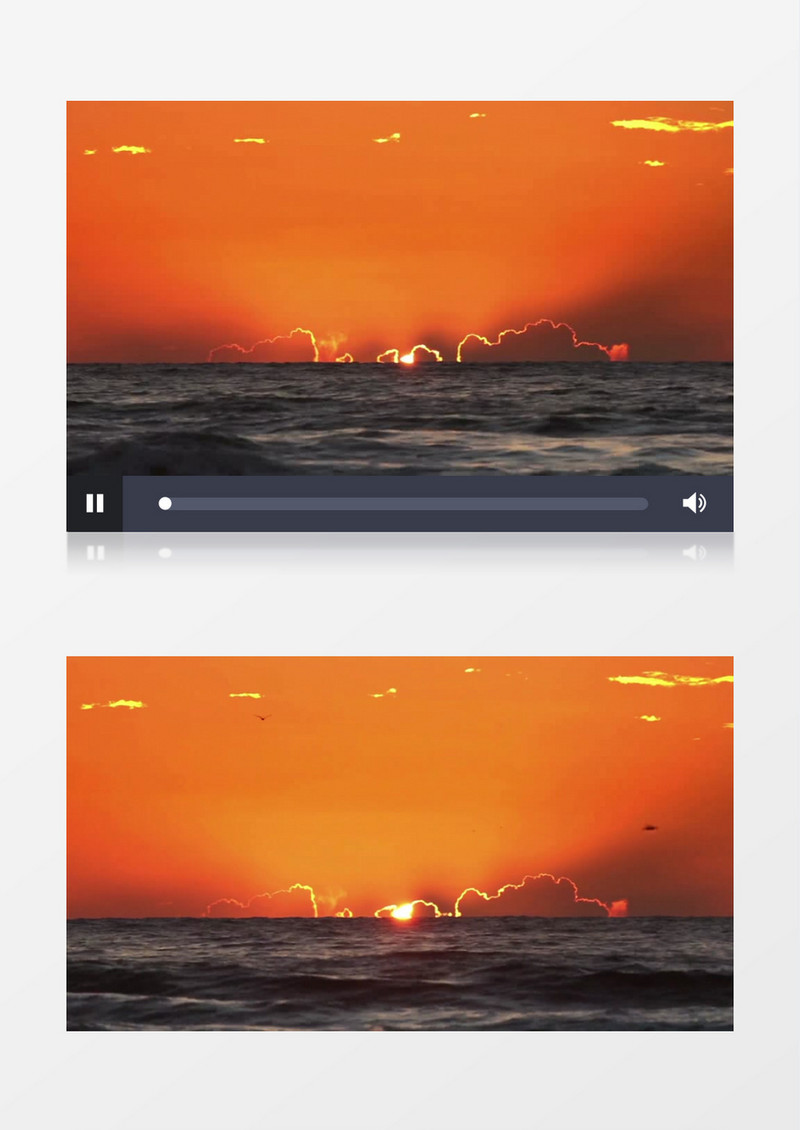 太阳从海平面上缓缓升起实拍视频素材