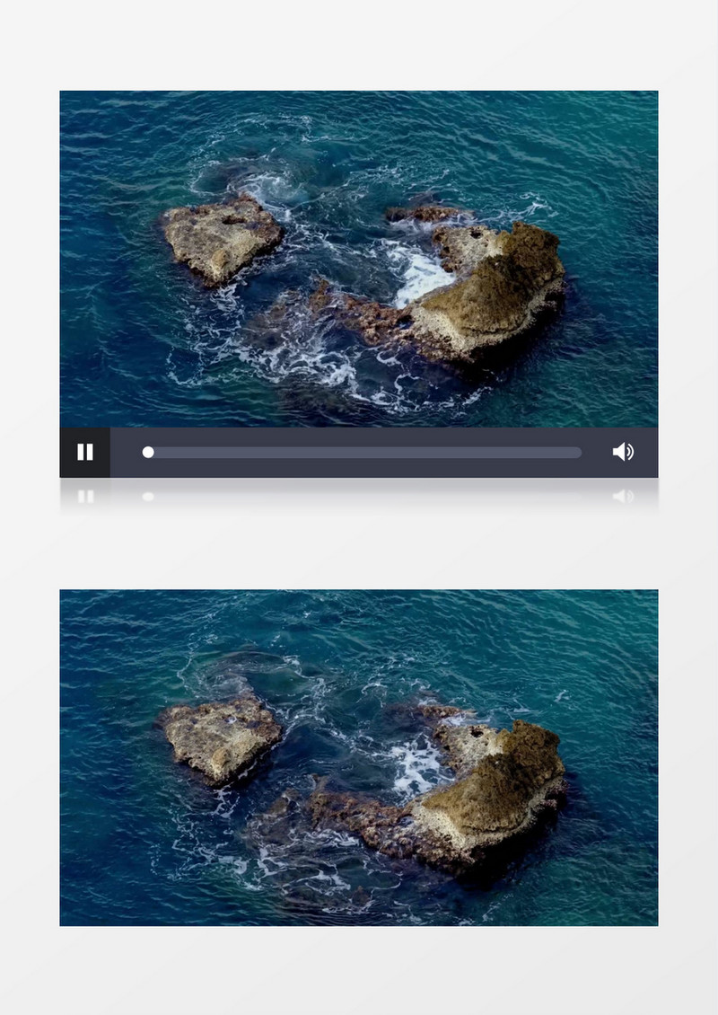汹涌的海水冲刷着礁石实拍视频素材