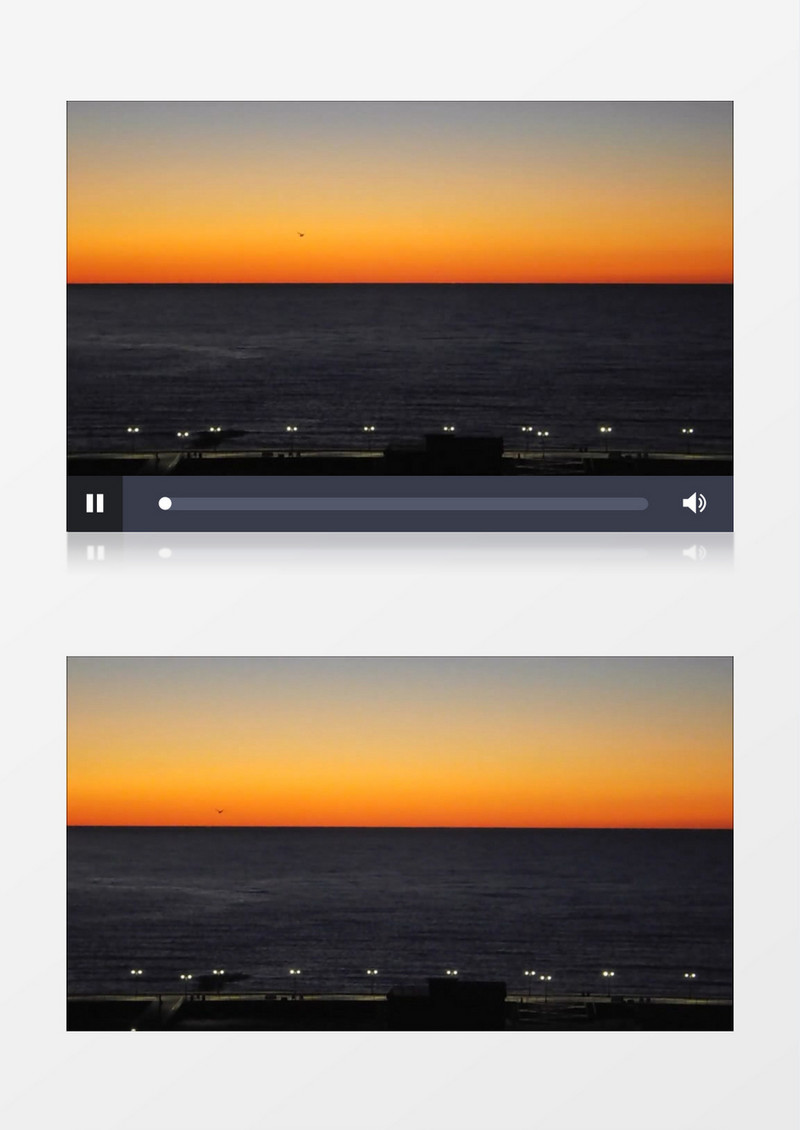 落日余晖与海平面相辉映实拍视频素材