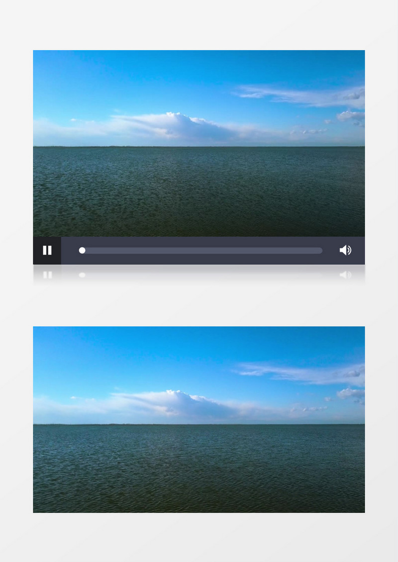 蓝天白云下波光粼粼的海实拍视频素材