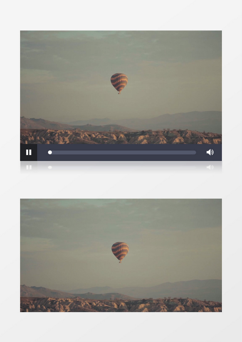 天空中的热气球缓慢下落实拍视频素材