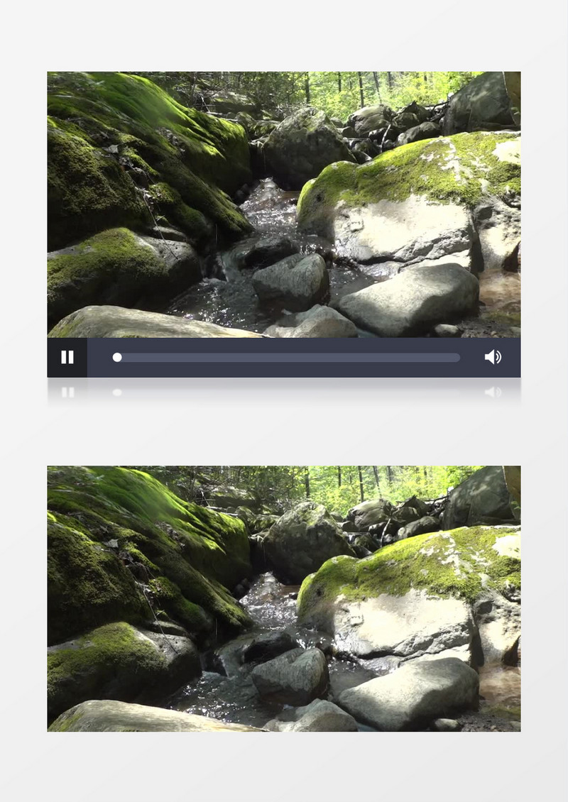 高清近距离拍摄日光下中山涧流水清新自然景观实拍视频素材
