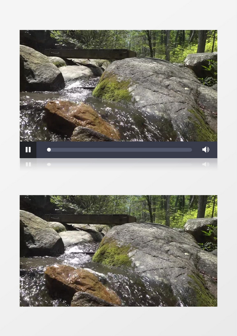 近距离高清拍摄林间山涧潺潺流水青山绿水实拍视频素材