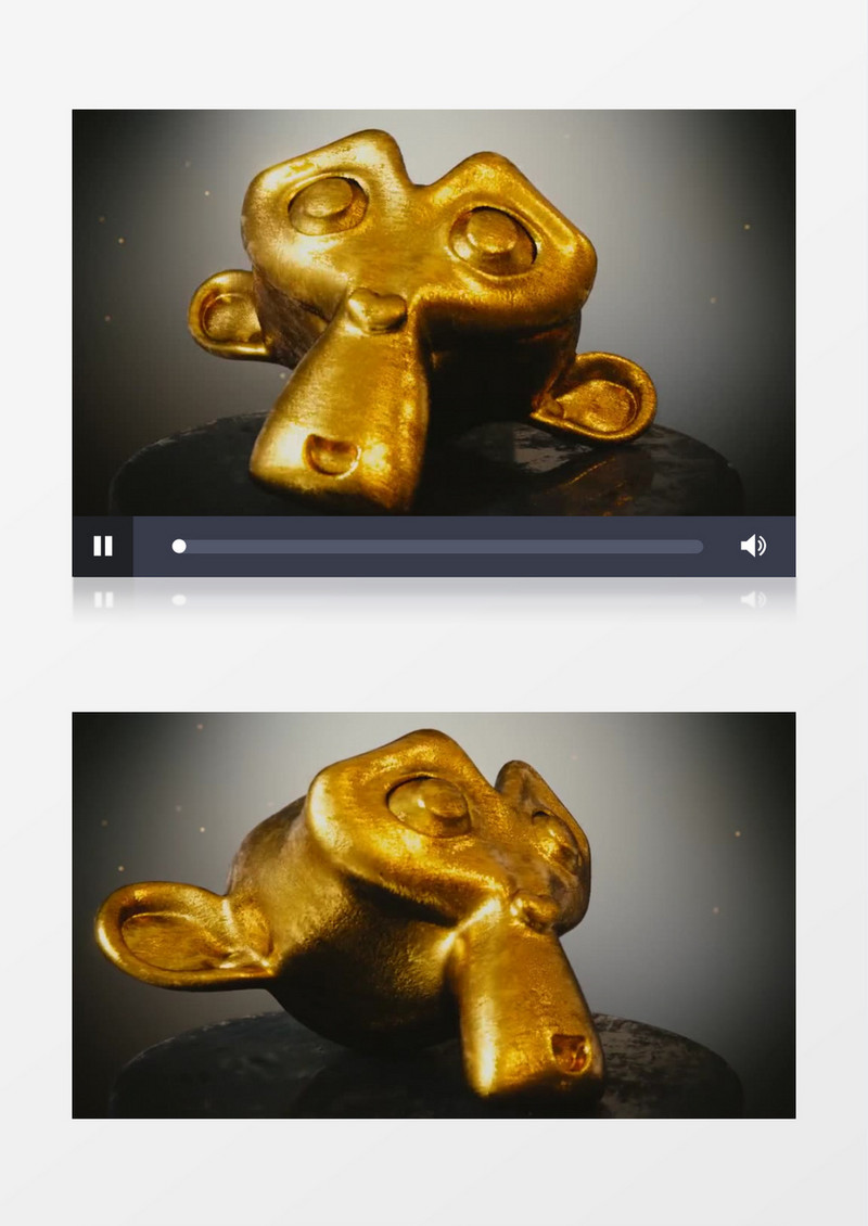 3D动画抽象黄金沙德猴子转台视频素材
