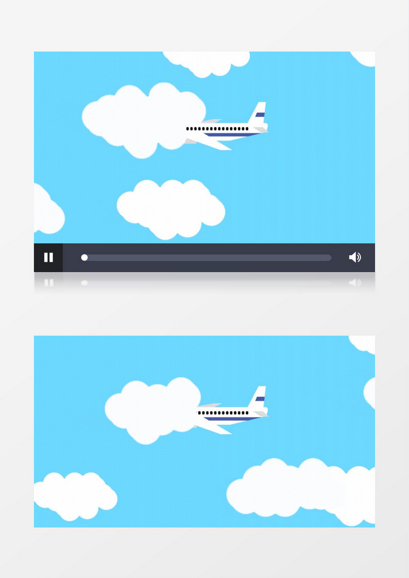 高清卡通动画飞机的飞行过程视频素材   