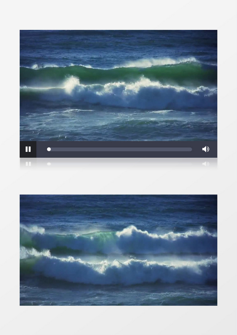 远景拍摄波涛汹涌的海面海浪翻滚实拍视频素材