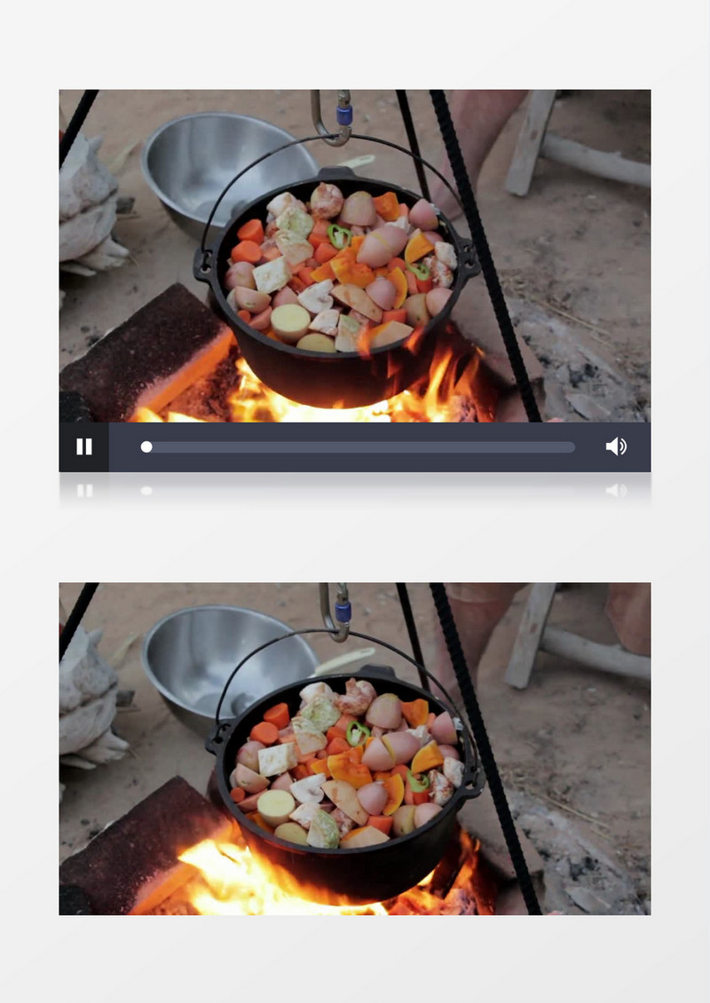新鲜食材传统烹饪做饭实拍视频素材
