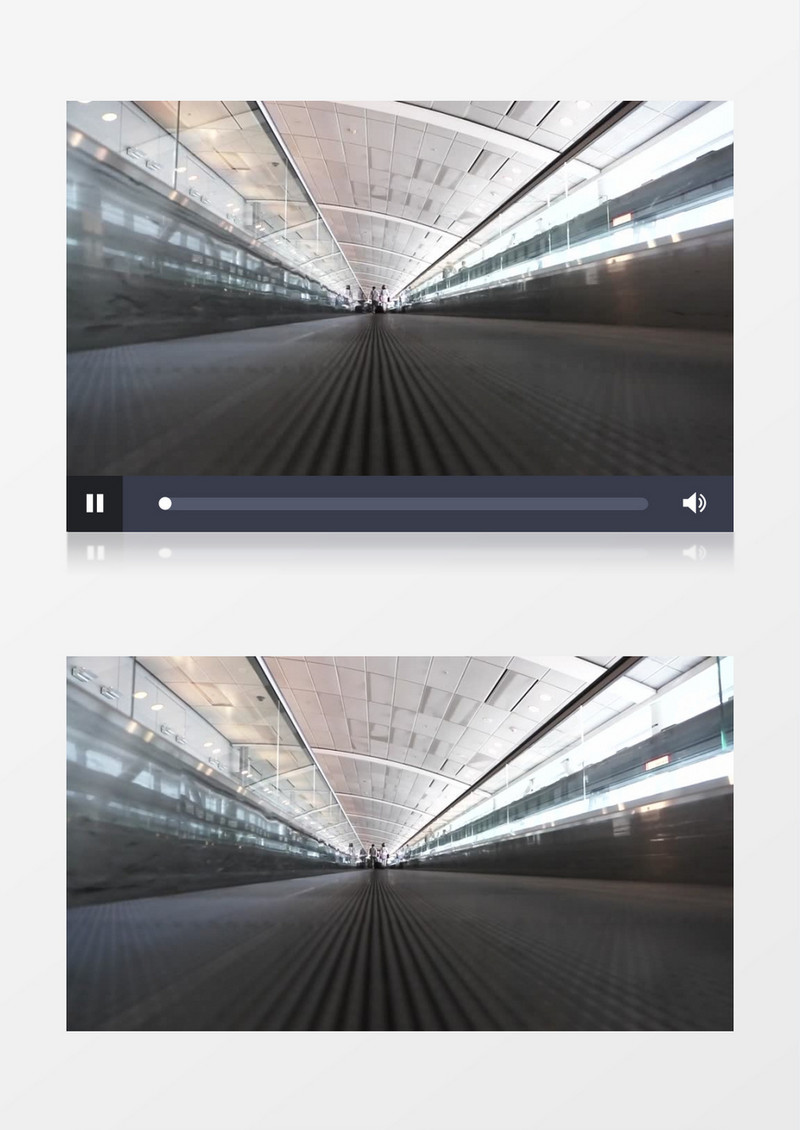 白天仰视拍摄机场自动扶梯移动行人运输实拍视频素材