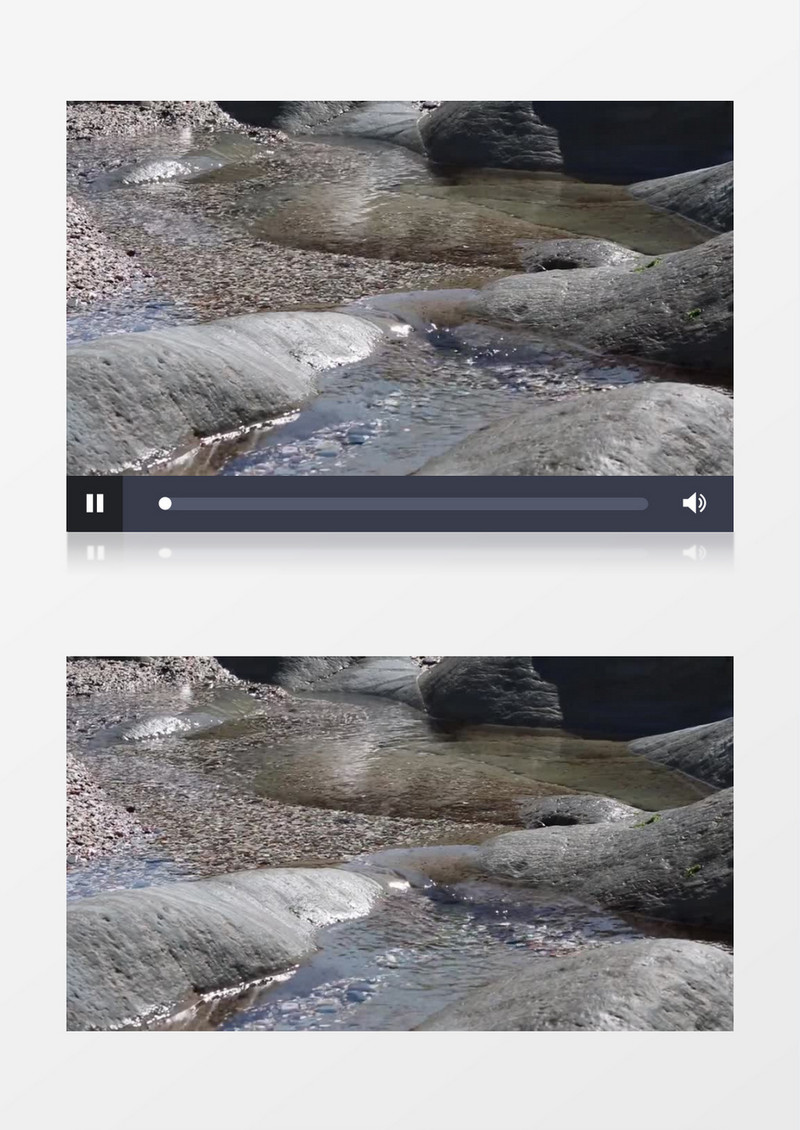 小溪边涔涔流动的水实拍视频素材
