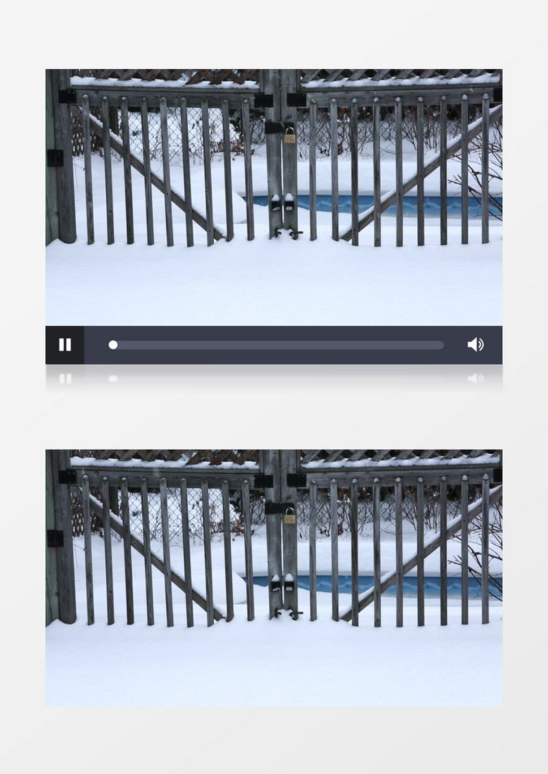 冬天被雪填埋的门实拍视频素材