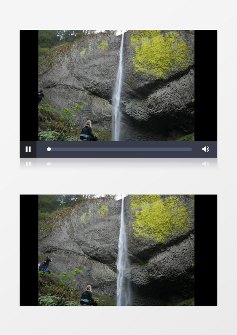 山间悬崖瀑布流水实拍视频素材