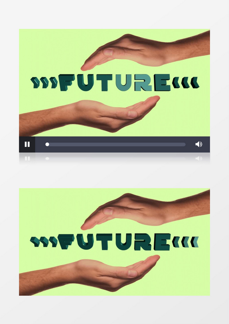 双手托字母扭曲特效动画视频素材