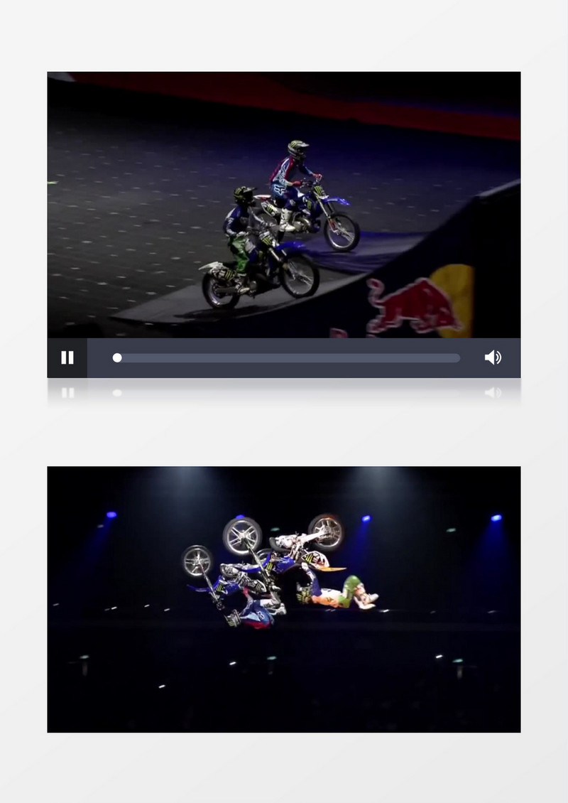高清实拍摩托车爱好者表演高难度翻腾动作视频素材