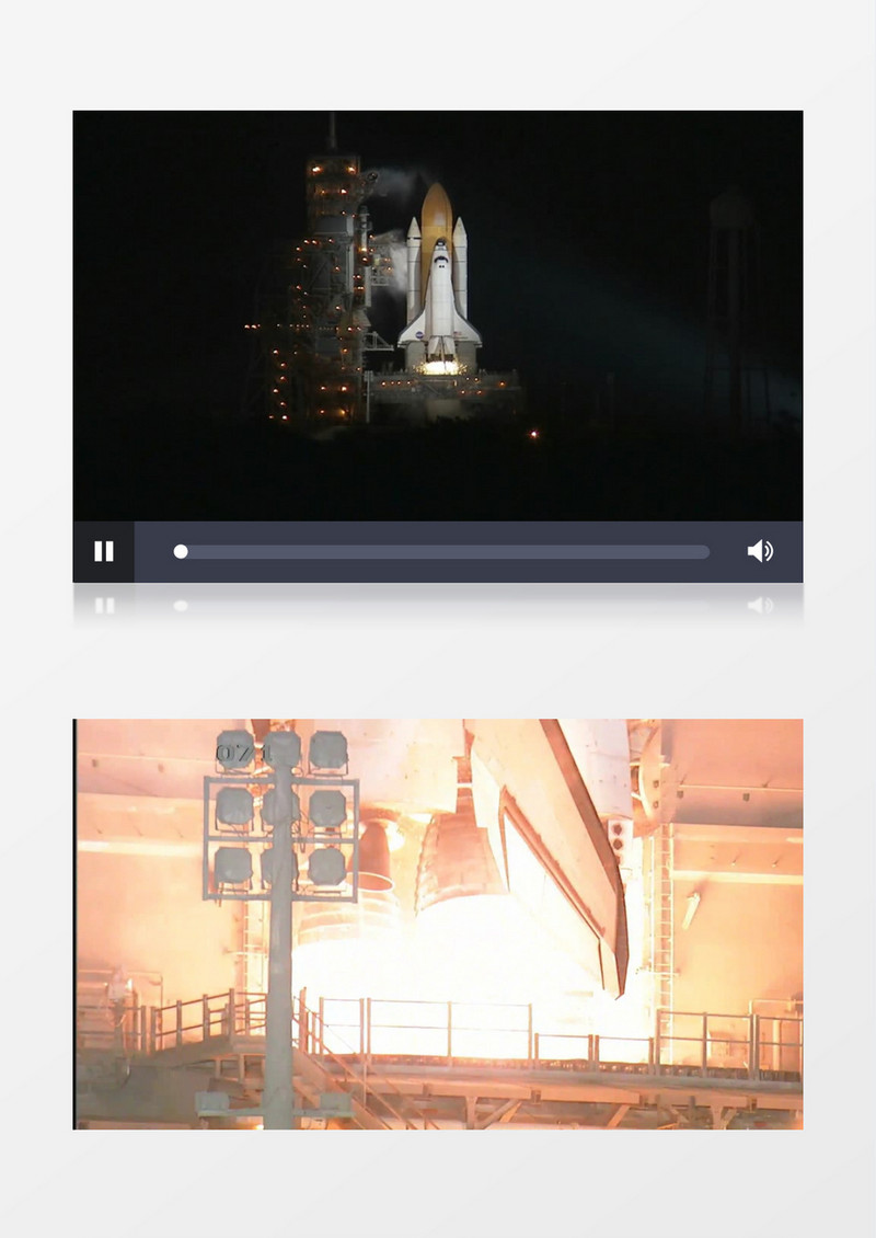 太空旅行火箭升空远景实拍视频素材