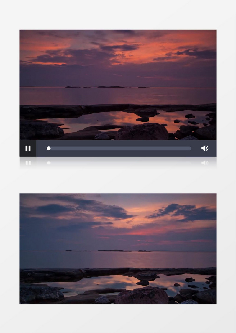 浪漫晚霞海滩日落实拍视频素材