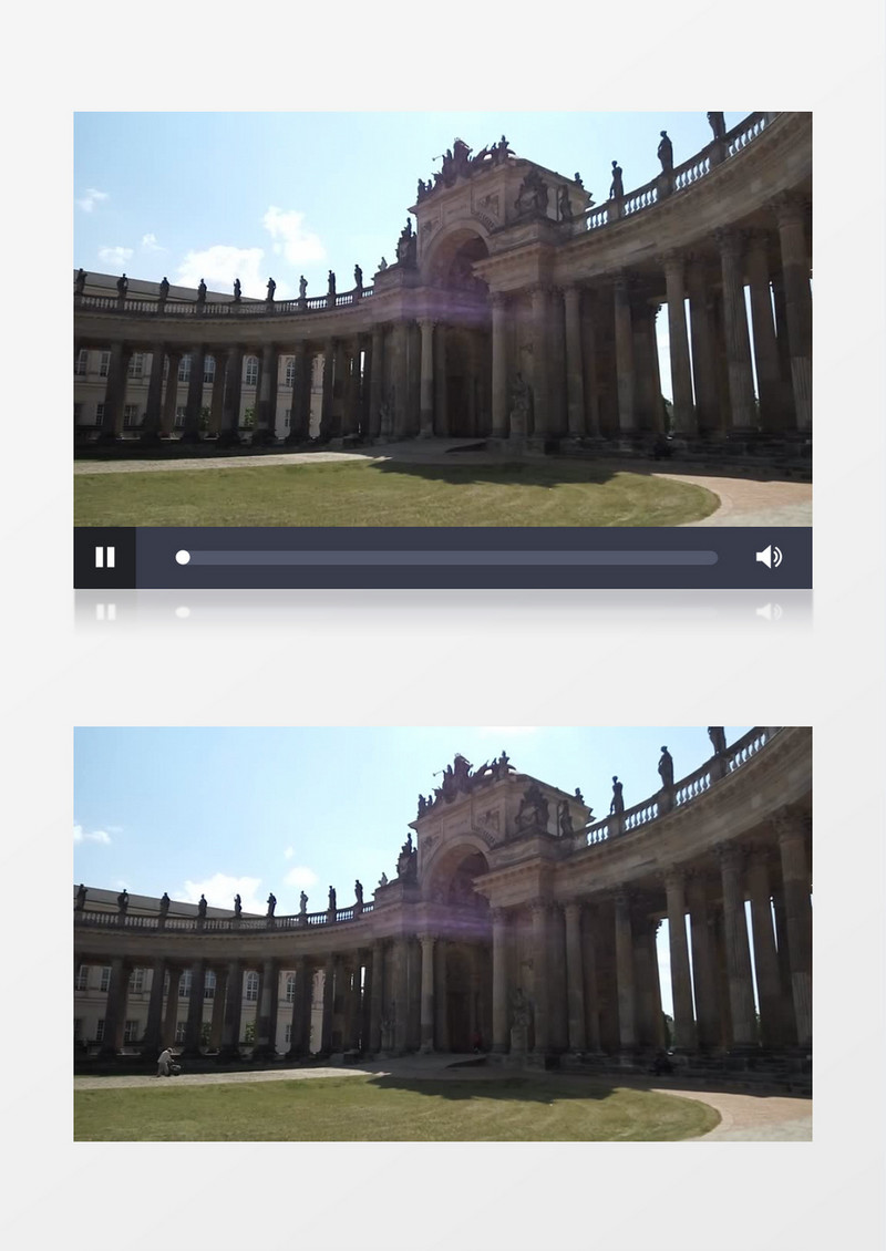 古代城堡走动的游客MP4视频素材