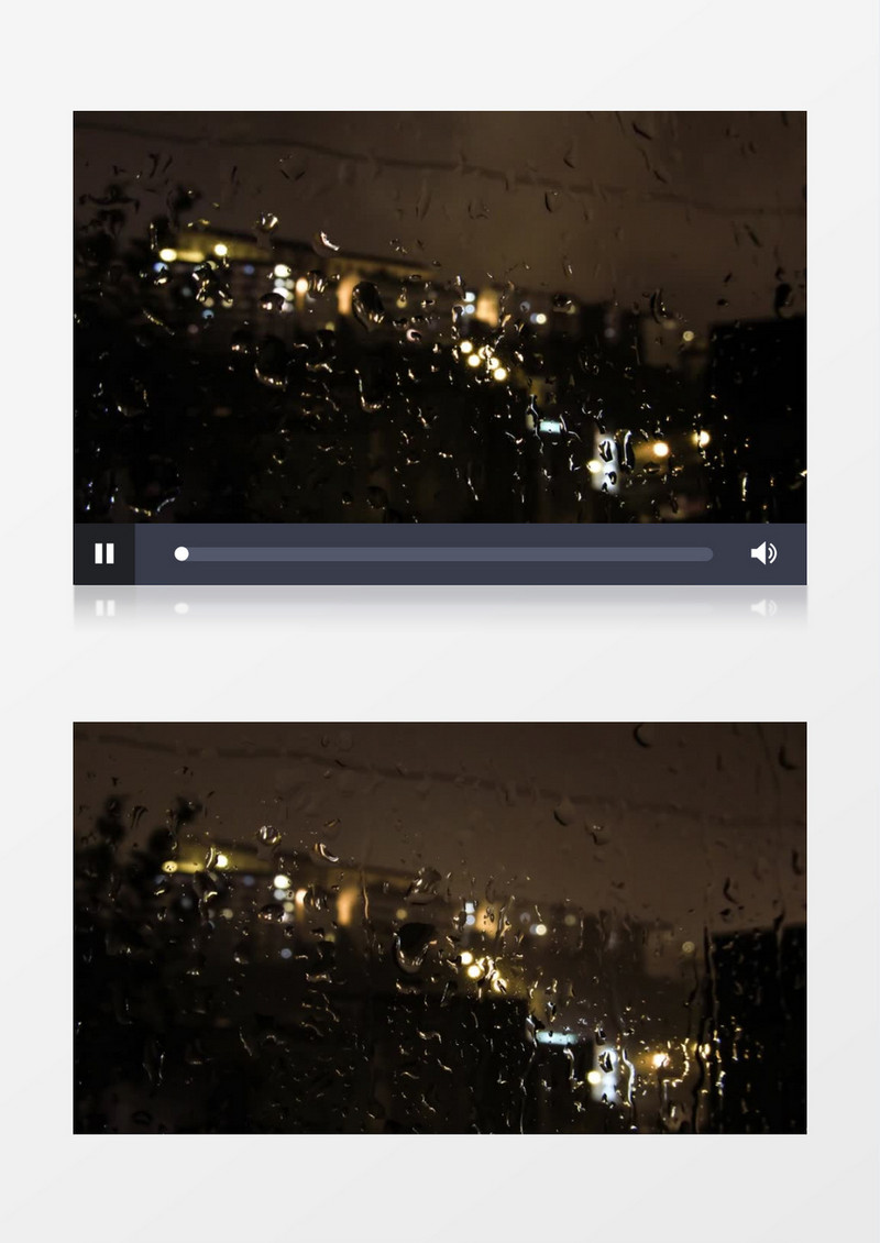 晚上雨滴飘落在玻璃上的美景实拍视频素材