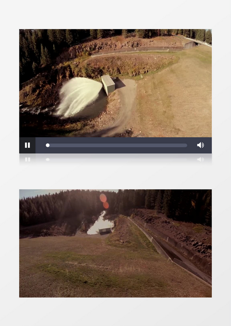 航空实拍水坝以及周围的自然美景实拍视频素材