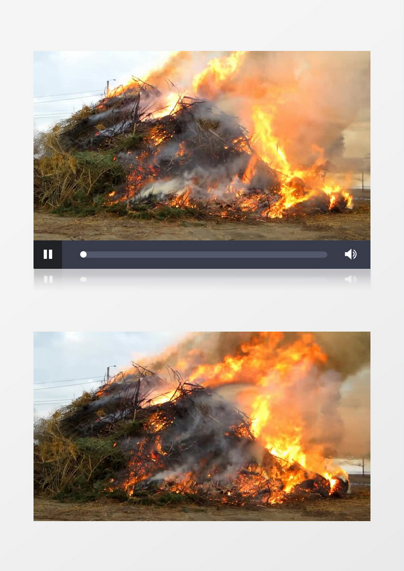高清实拍一堆柴在熊熊燃烧视频视频素材