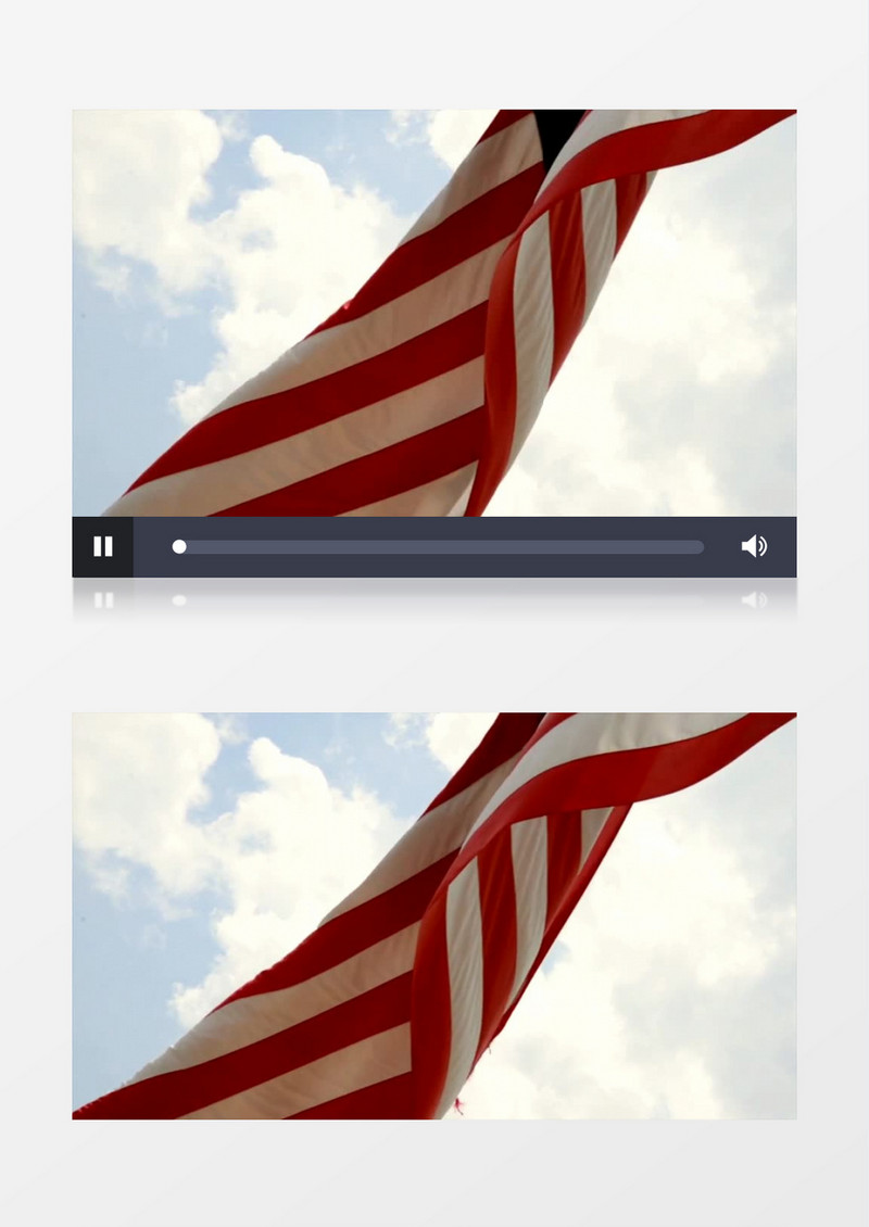 高清实拍天空中美国国旗飘飘的美景视频素材