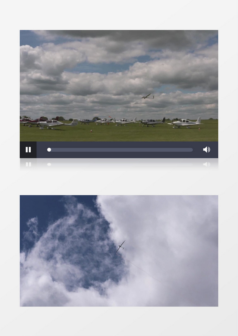 高清实拍滑翔机在天空中自由翱翔实拍视频素材