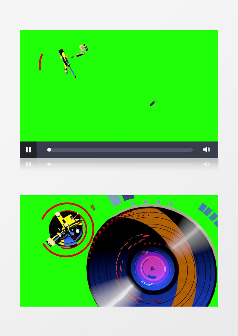 3D模型交互音乐打碟电唱机视频素材