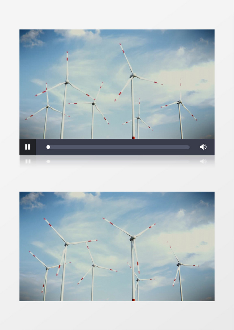 风力发电的风车3d模型视频素材