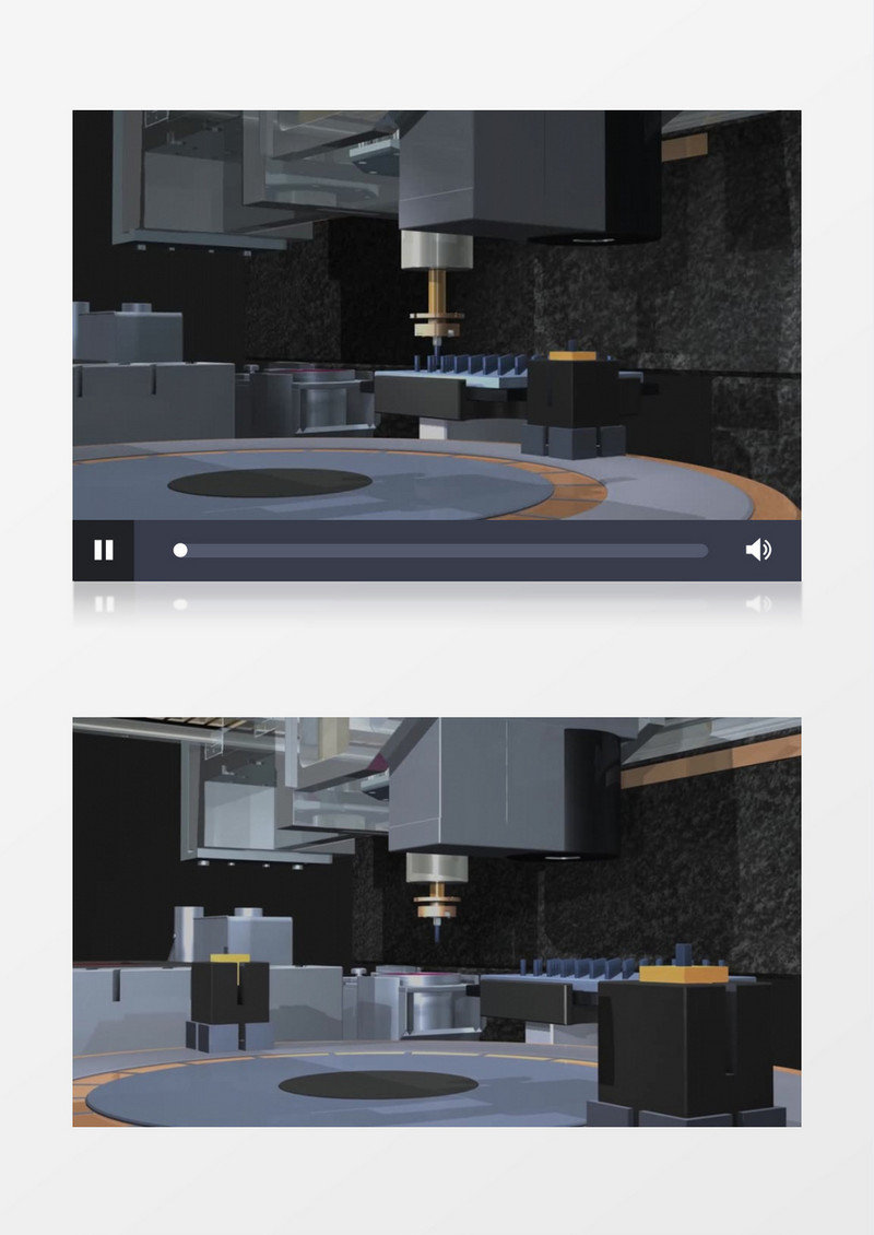 工业铣床工作运行3d概念图实拍视频素材