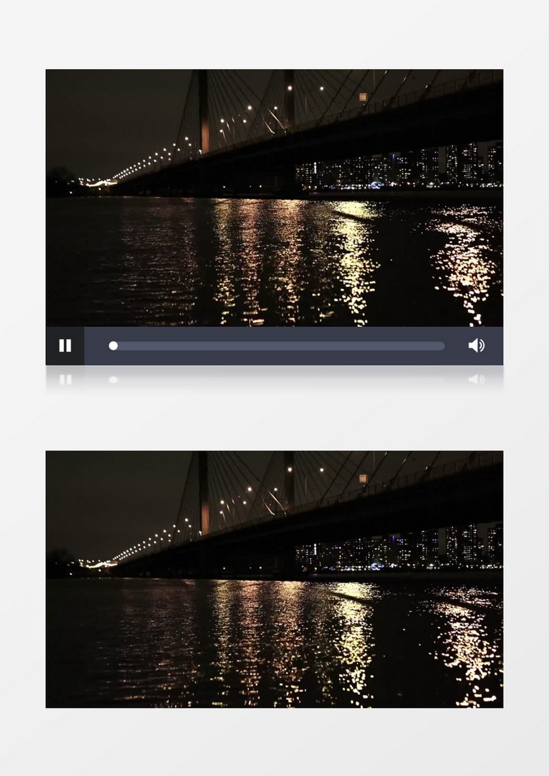 高清近距离桥底湖面灯光倒影实拍视频素材
