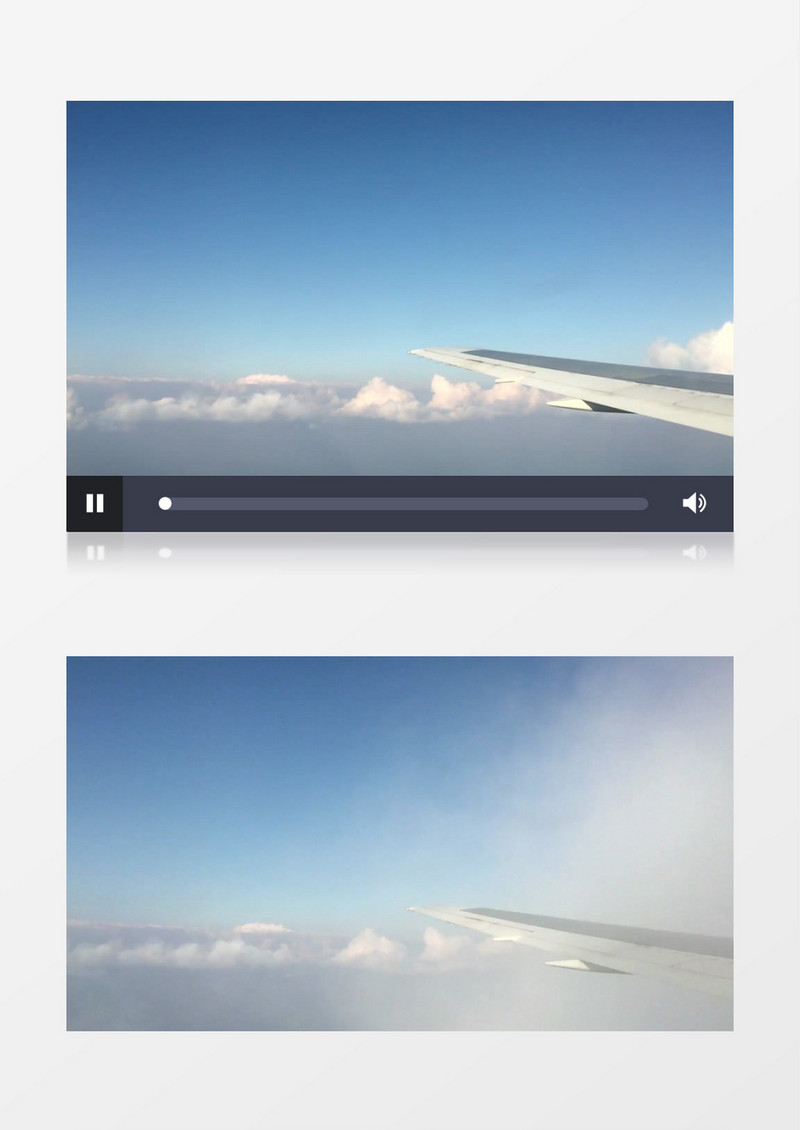 飞机往外看蓝天白云实拍视频素材