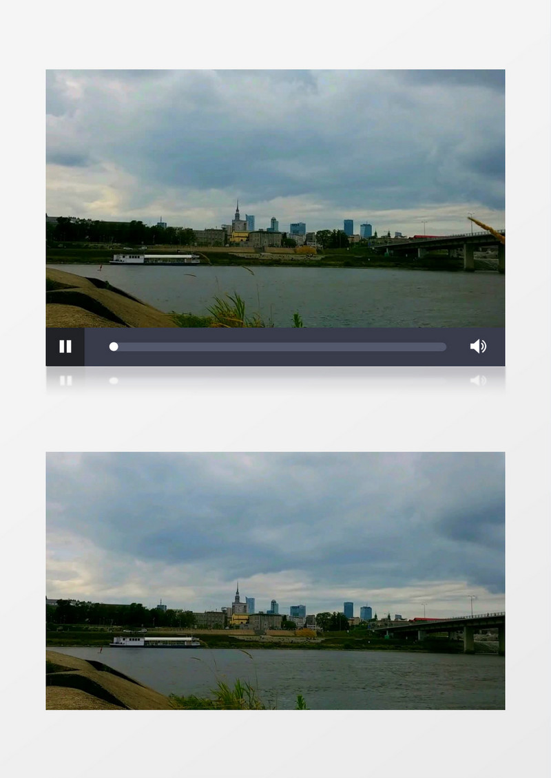 高清快速拍摄波兰城市天空交通枢纽桥梁河流实拍视频素材   