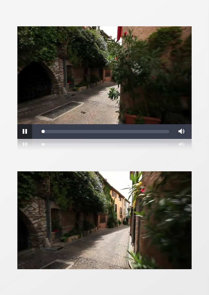 快速高清拍摄白天行走在外国城市戛纳街道小巷实拍视频素材
