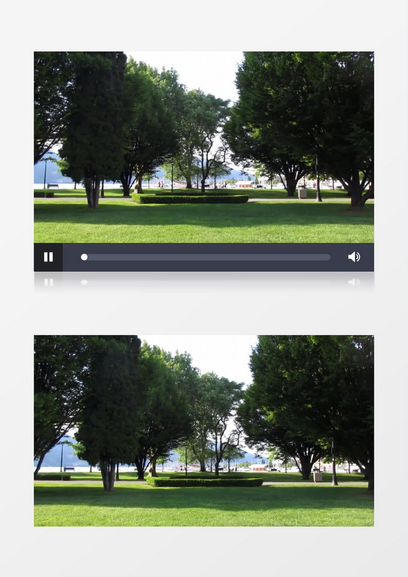 高清拍摄白天户外公园景观绿色树木行人大自然森林公园实拍视频素材