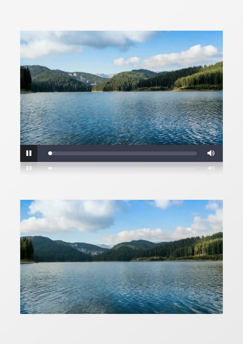 日光下的湖面及远处山林在一天时间内的变化实拍视频素材