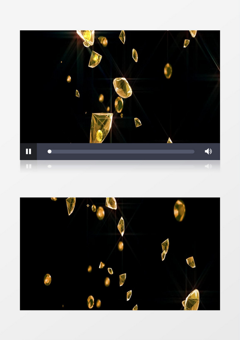 3D动画抽象金色钻石掉落视频素材