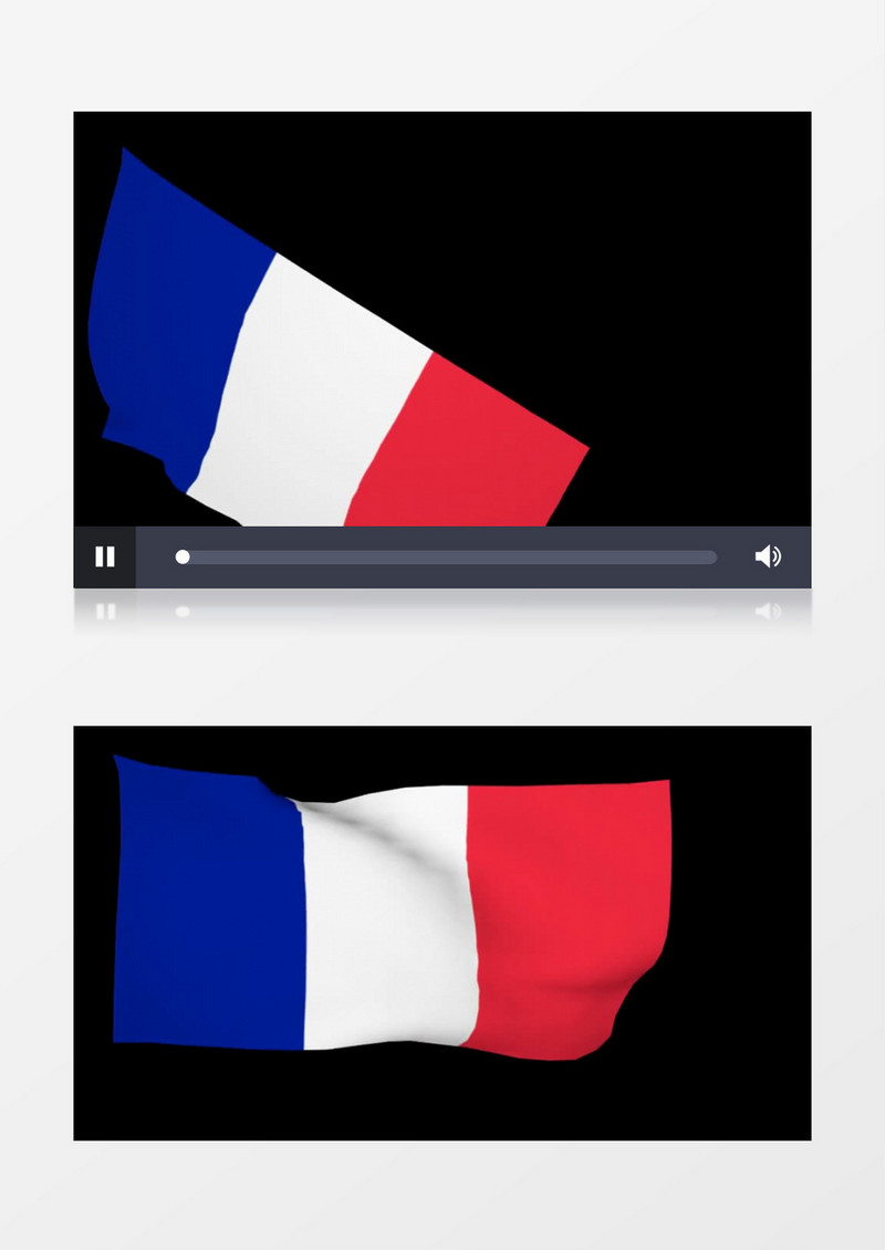 3D动画抽象欧洲法国巴黎国旗飘扬视频素材