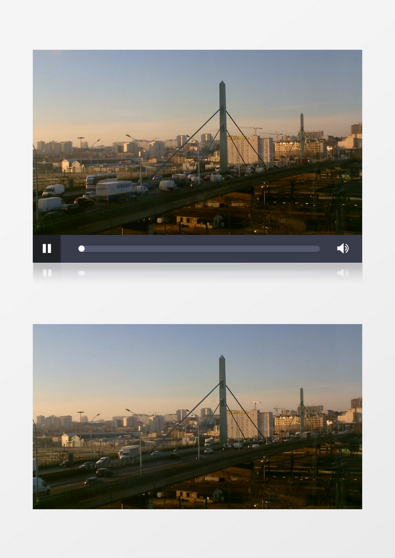 高清拍摄法国巴黎交通枢纽立交桥车辆行驶实拍视频素材