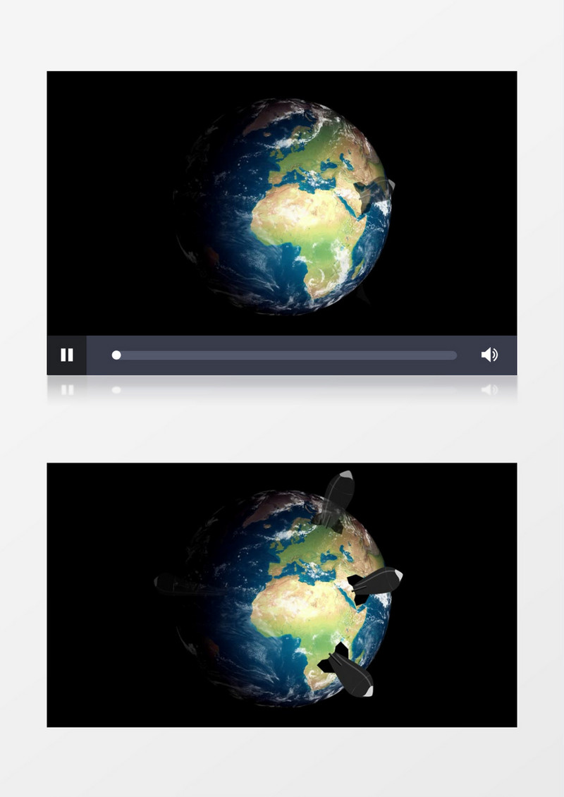 3D动态图模拟地球被核武器轰炸视频素材