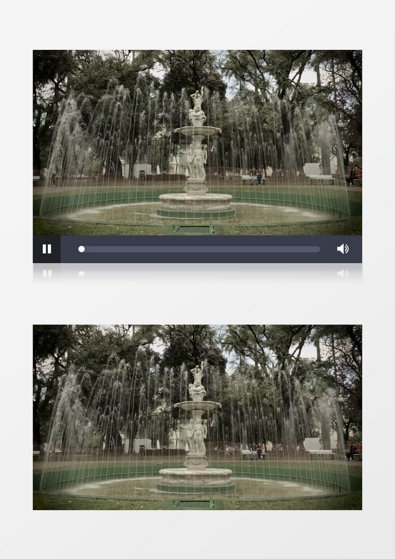 公园雕塑喷泉实拍视频素材