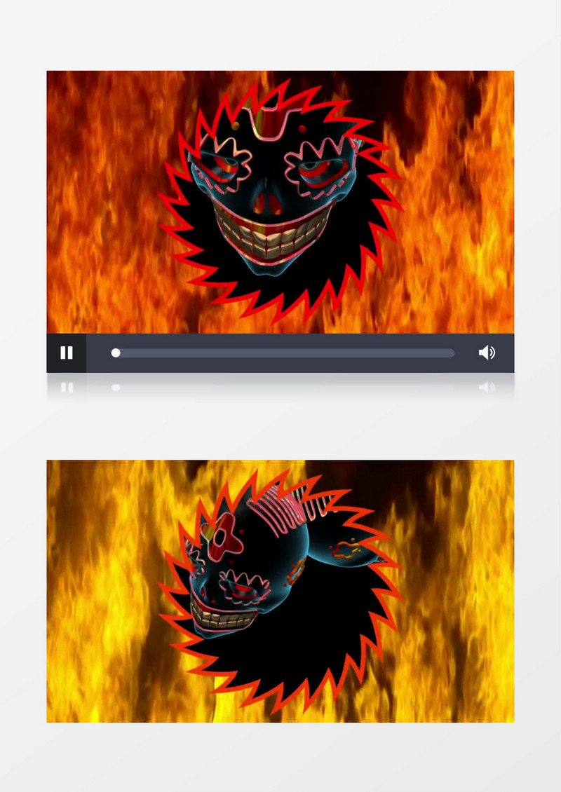 3D动画抽象可怕死亡部落面具鬼头视频素材