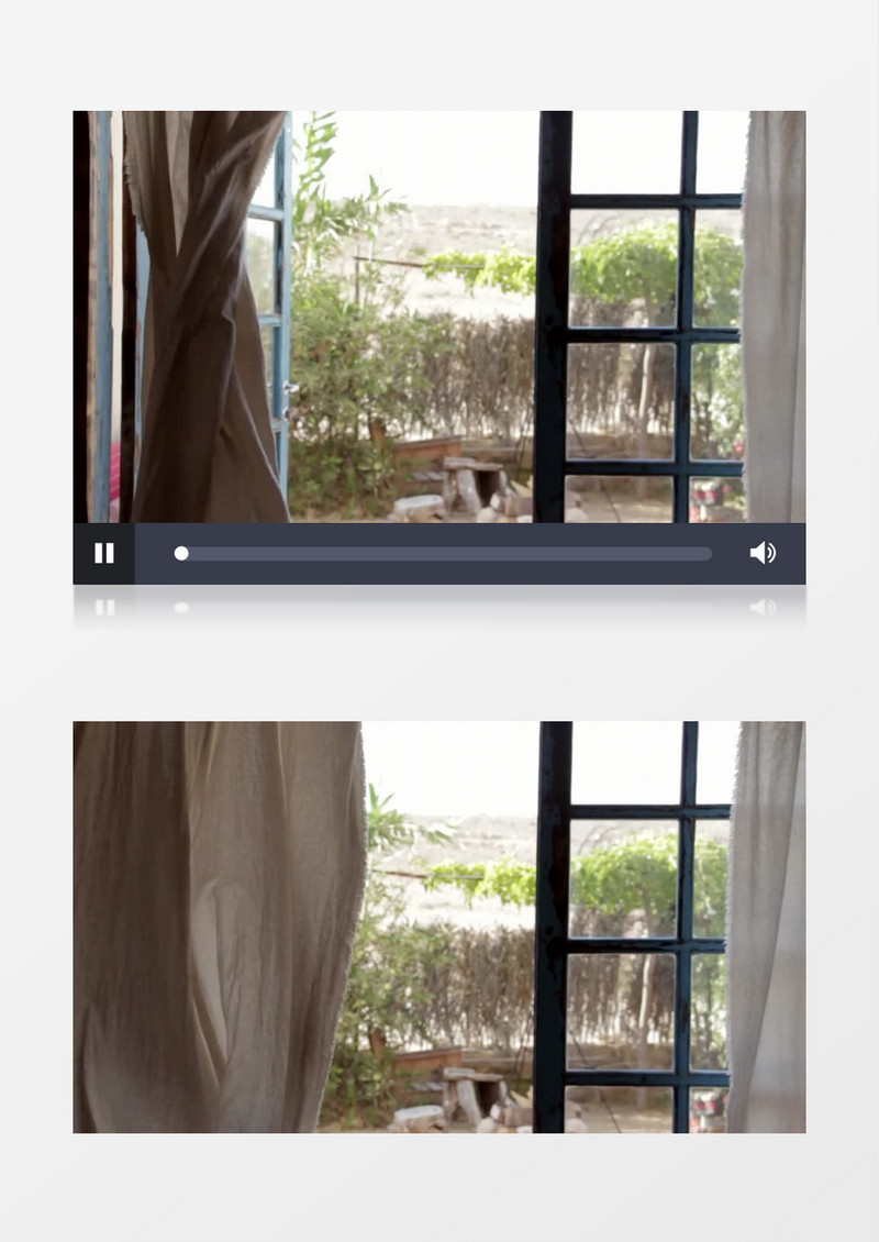 高清近距离拍摄夏季窗户打开窗口窗帘实拍视频素材