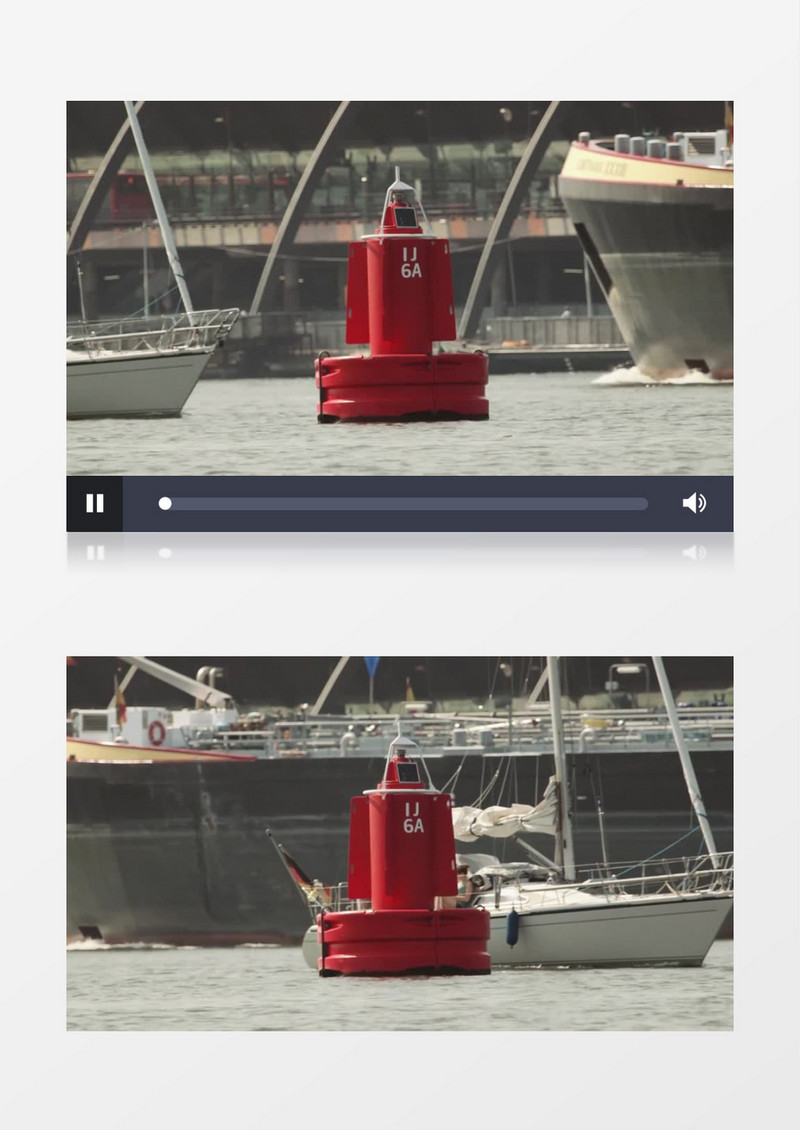 高清近距离仰视拍摄海边海岸港口游艇船舶帆船货物运输实拍视频素材