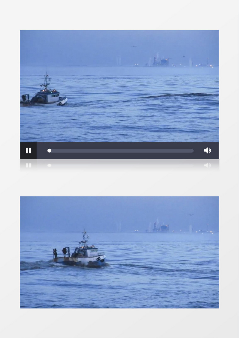 港口渔船下海捕鱼实拍视频素材