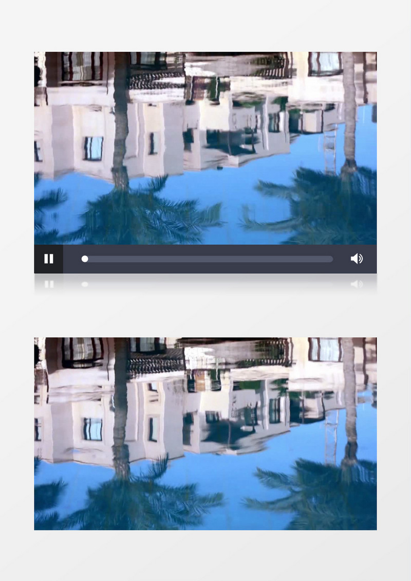 别墅水中倒仰模糊散景实拍视频素材