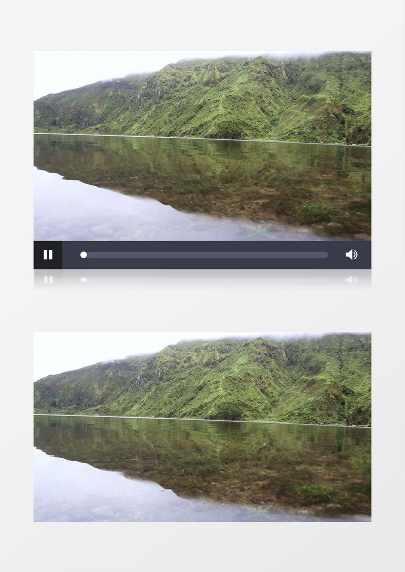 山丘间清澈见底的河水近距离高清实拍视频素材