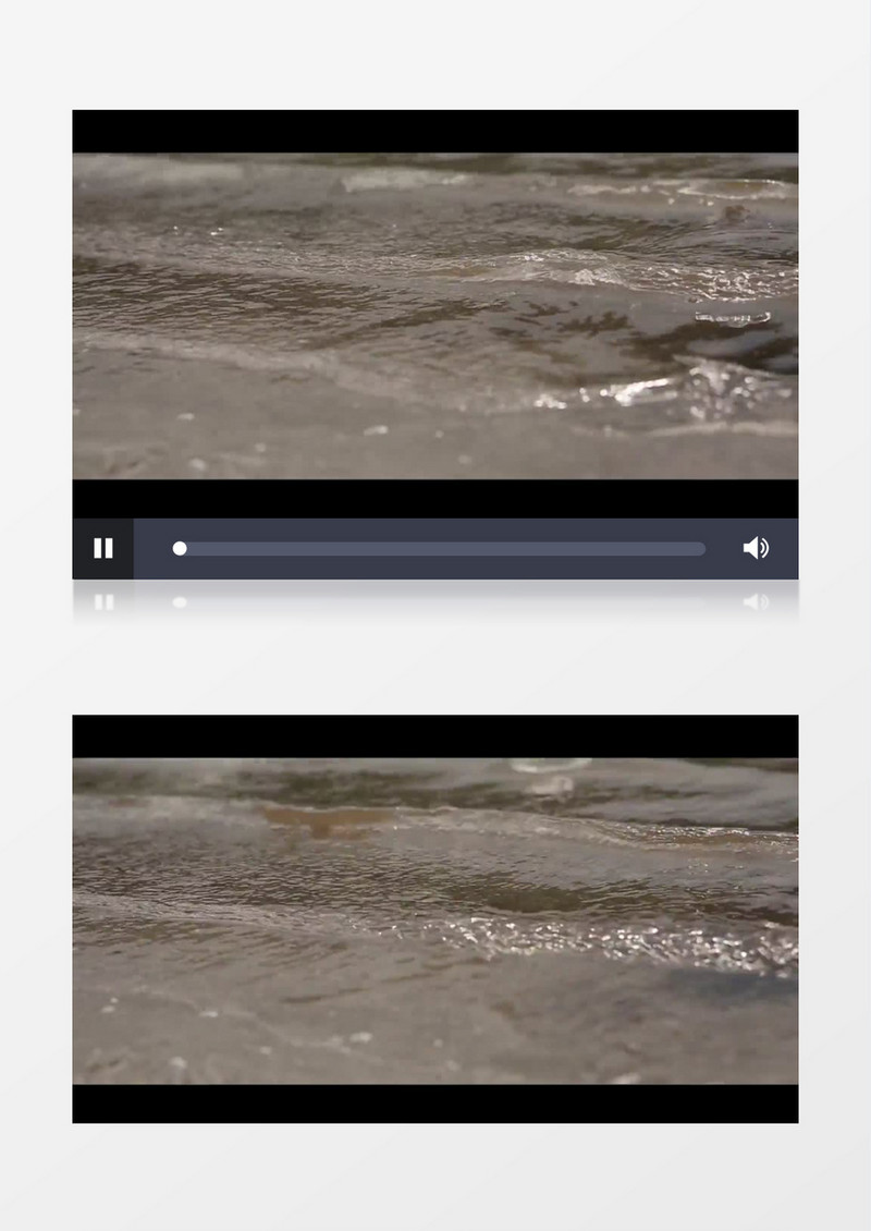高清近距离拍摄河岸海岸海滩波浪水流实拍视频素材