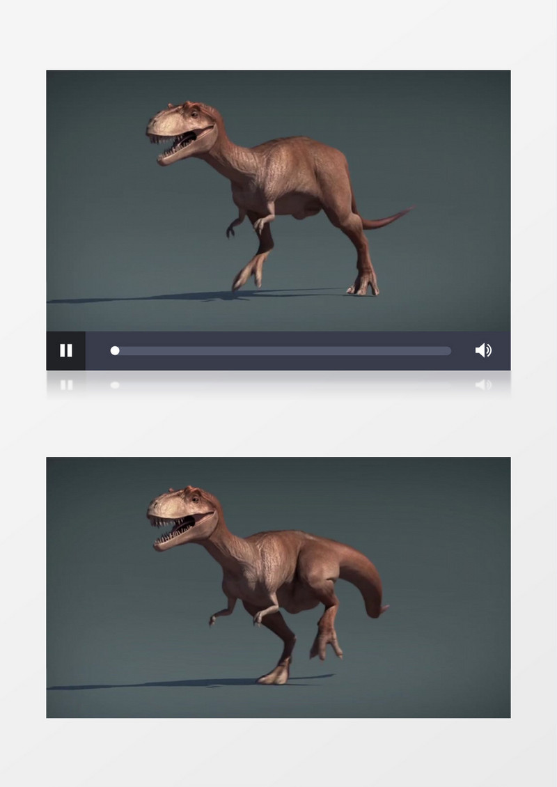 3D动画模拟肉食动物恐龙奔跑效果图视频素材