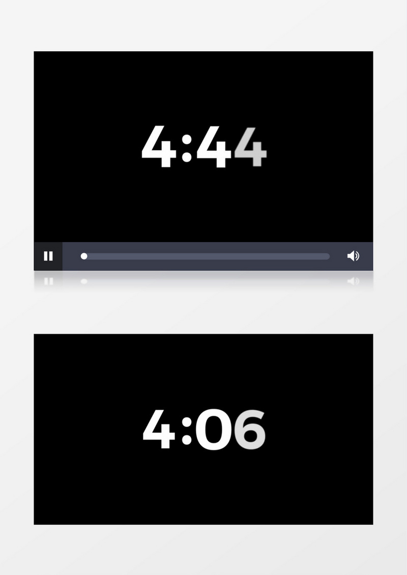 五分钟倒计时白色数字秒单位变化视频素材